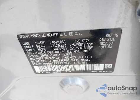 2019 Honda Hr-V Sport z USA, uszkodzony, nr VIN 3CZRU5H19KM727041